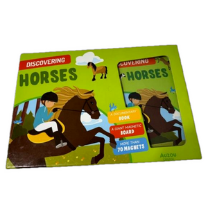 Discovering Horses Set - Book Magnetic Board 70 Magnets Learning Educational Toy